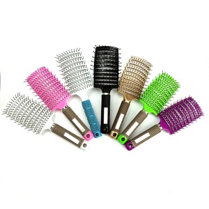 Peigne de massage à cheveux bouclés en plastique forme incurvé