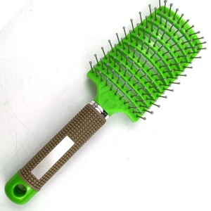 Peigne de massage à cheveux bouclés en plastique forme incurvé