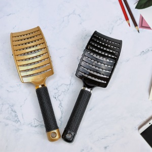 Peigne de massage à cheveux bouclés en plastique forme incurvé