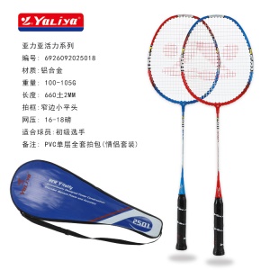 Raquette de badminton avec tête plate en alliage d'aluminium Pack de 2