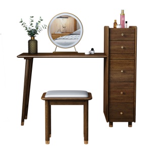 Table de maquillage intégrée en bois massif
