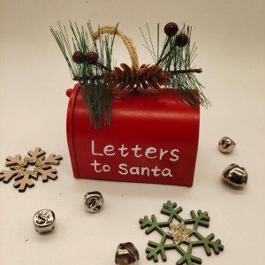 Boîte aux lettres en métal de Noël Décoration suspendue en fer rouge