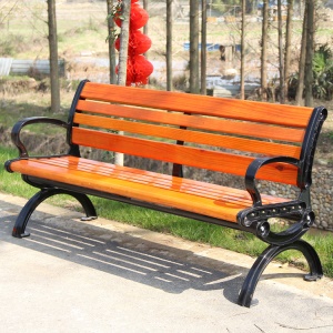 Banc de parc extérieur en bois massif