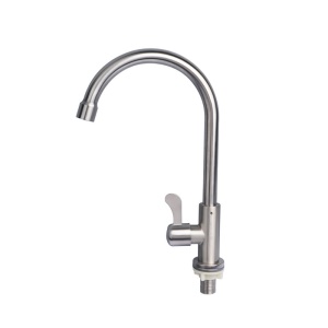 Robinet de cuisine à froid unique en acier inoxydable