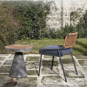 Canapé d'extérieur en osier avec tissu imperméable et support en aluminium