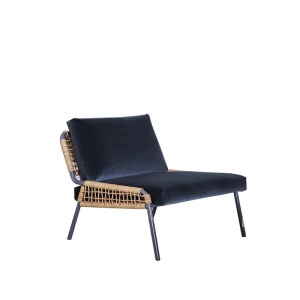Canapé d'extérieur en osier avec tissu imperméable et support en aluminium