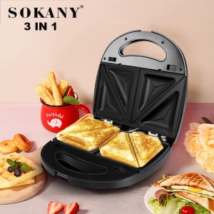 Grille-pain sokany en acier inoxydable 3 en 1