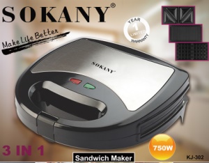 Grille-pain sokany en acier inoxydable 3 en 1