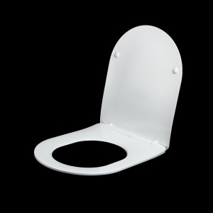 Siège de toilette blanc en forme de U à chute lente en porcelaine