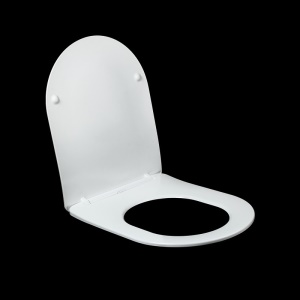 Siège de toilette blanc en forme de U à chute lente en porcelaine