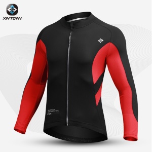 Maillot à manches longues pour vélo de route de couleur unie, respirant et à séchage rapide