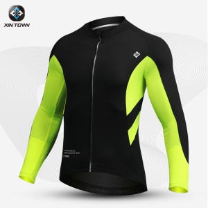 Maillot à manches longues pour vélo de route de couleur unie, respirant et à séchage rapide