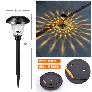 Lumière de pelouse solaire étanche en verre et  en acier inoxydable led