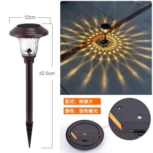 Lumière de pelouse solaire étanche en verre et  en acier inoxydable led