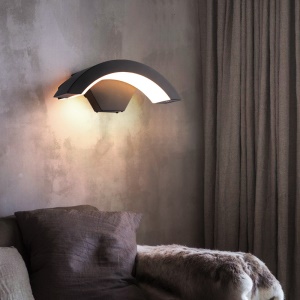 lampe murale à détecteur de corps en forme de lune, étanche
