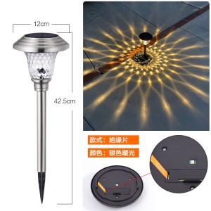Lumière de pelouse solaire étanche en verre et  en acier inoxydable led