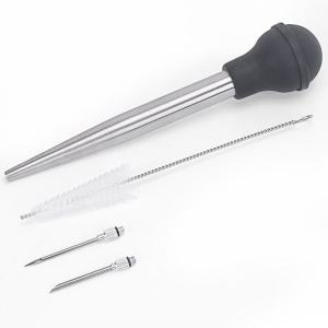 Double aiguille en acier inoxydable de pompe de dinde， compte-gouttes de silicone avec le kit  de nettoyage