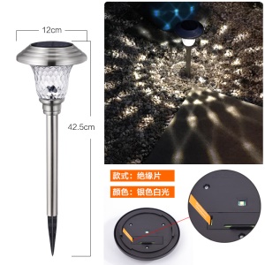Lumière de pelouse solaire étanche en verre et  en acier inoxydable led