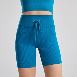 Taoyekma Short de yoga  avec cordon fileté taille haute