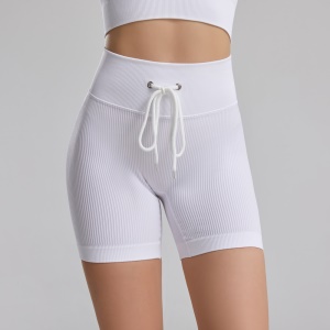 Taoyekma Short de yoga  avec cordon fileté taille haute