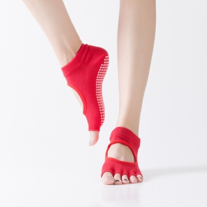 Chaussettes de yoga Dos ouvert et orteil ouvert Caoutchouc à points antidérapants