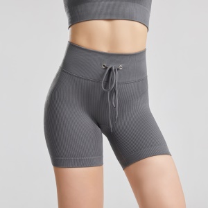 Taoyekma Short de yoga  avec cordon fileté taille haute