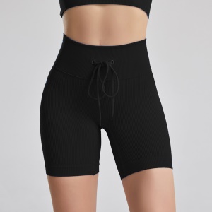 Taoyekma Short de yoga  avec cordon fileté taille haute