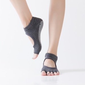 Chaussettes de yoga Dos ouvert et orteil ouvert Caoutchouc à points antidérapants