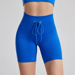 Taoyekma Short de yoga  avec cordon fileté taille haute