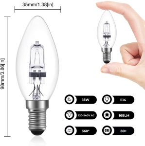 Ampoule halogène au tungstène pour protection oculaire à spectre complet E14