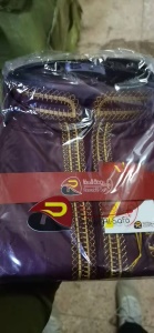 Costumes islamiques pour hommes ensemble de deux pièces avec bordure brodée polyester et coton