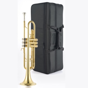 Instrument à vent trompette en or laqué
