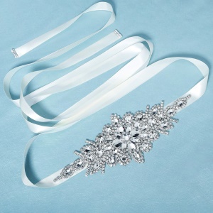 XY ceinture de mariée imitation cristal soie