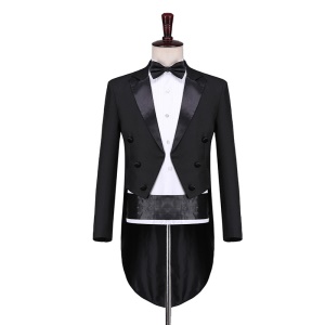 JINEN Ensemble  smoking pour hommes avec une boucle et une fente au milieu du dos Costume