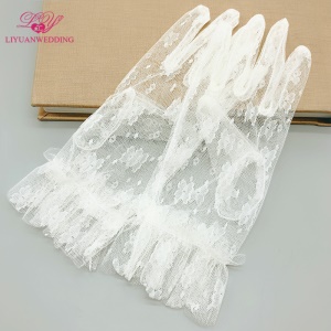 Liyuanwedding Gants de mariage en dentelle dentelle