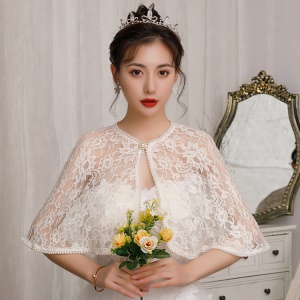 Châle écharpe de mariée dentelle protection solaire épaule