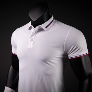 Polo col jacquard double face pour homme
