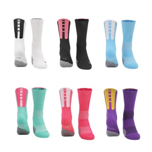 LINGTU  Chaussettes de sport avec mousse filetée à rayures antidérapantes