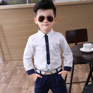 TONGBOXIAOYU Costume enfant 2 pièces en coton avec revers en V profond