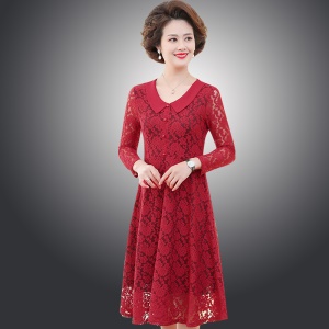 robe pour femme âgée Robe en dentelle Polyester