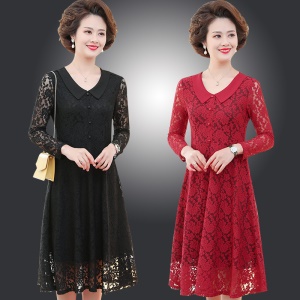 robe pour femme âgée Robe en dentelle Polyester