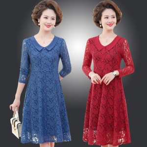 robe pour femme âgée Robe en dentelle Polyester