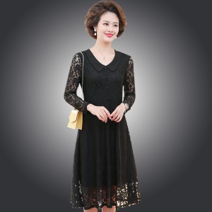 robe pour femme âgée Robe en dentelle Polyester