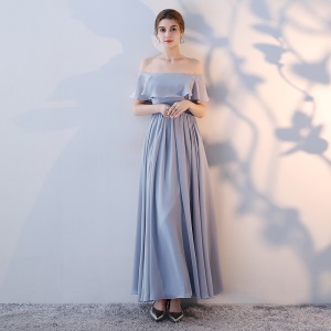 Robe de demoiselle d'honneur en mousseline de soie avec bretelles