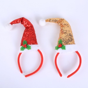 JINMINGGUAN chapeau de Noël cerceau paillettes perles pour la décoration de Noël