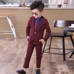 TONGBOXIAOYU Costume enfant 2 pièces en coton avec revers en V profond
