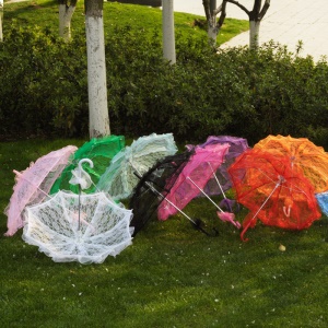 FEIFAN  parapluie décoratif en dentelle mini bois décoration pour fêtes et evenements