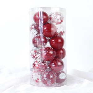 CHANGJIN ensemble de boules de Noël * 24pcs PET couleur plastique