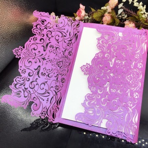 Billets Invitations de mariage  papier nacré sculpté et ajouré (remarques de couleur)
