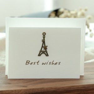 Carte postale Carton papier imprimé avec accessoires  métal